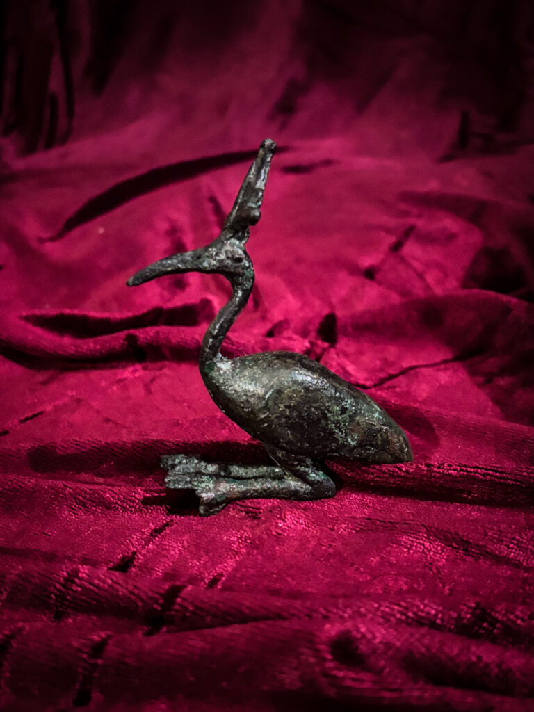 Statuette d'ibis en bronze