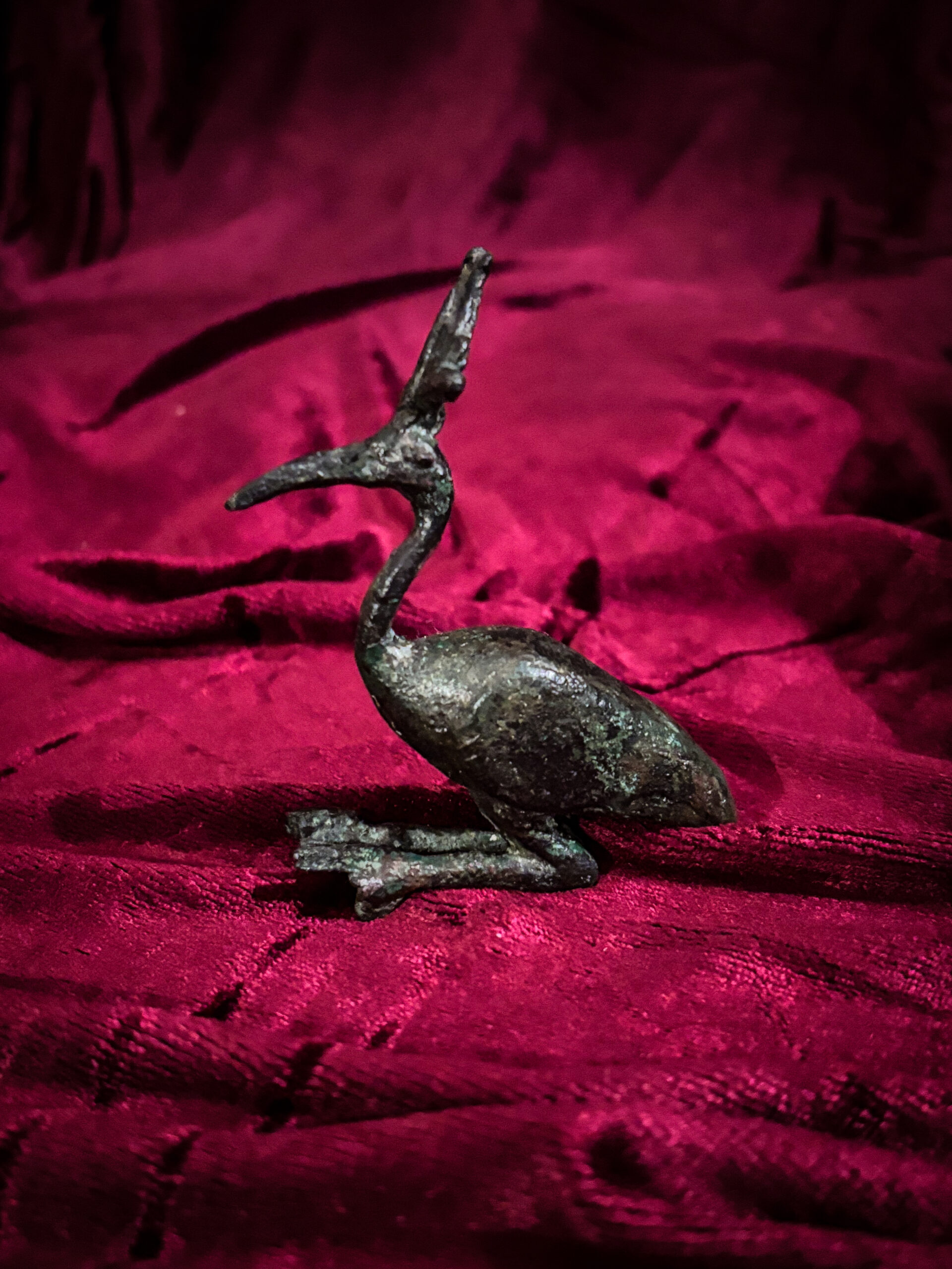 Statuette d'ibis en bronze